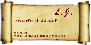 Lövenfeld József névjegykártya