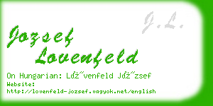jozsef lovenfeld business card